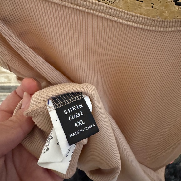 SHEIN Curve Tan Camisole with Lace Trim - Picture 2 of 4
